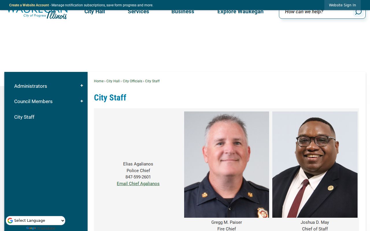 Current Waukegan staff listing compared with Lake County city directories