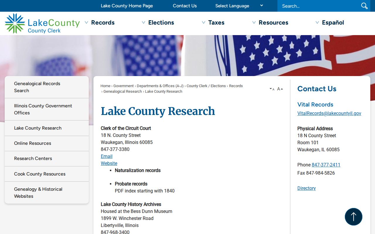 Lake County residents directory historical research resources