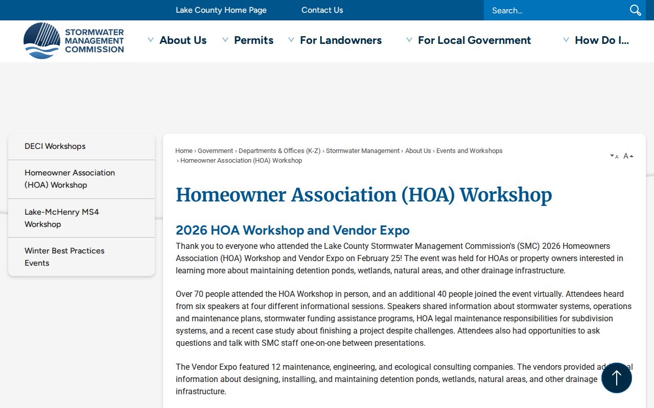 Lake County neighbors HOA workshop resource