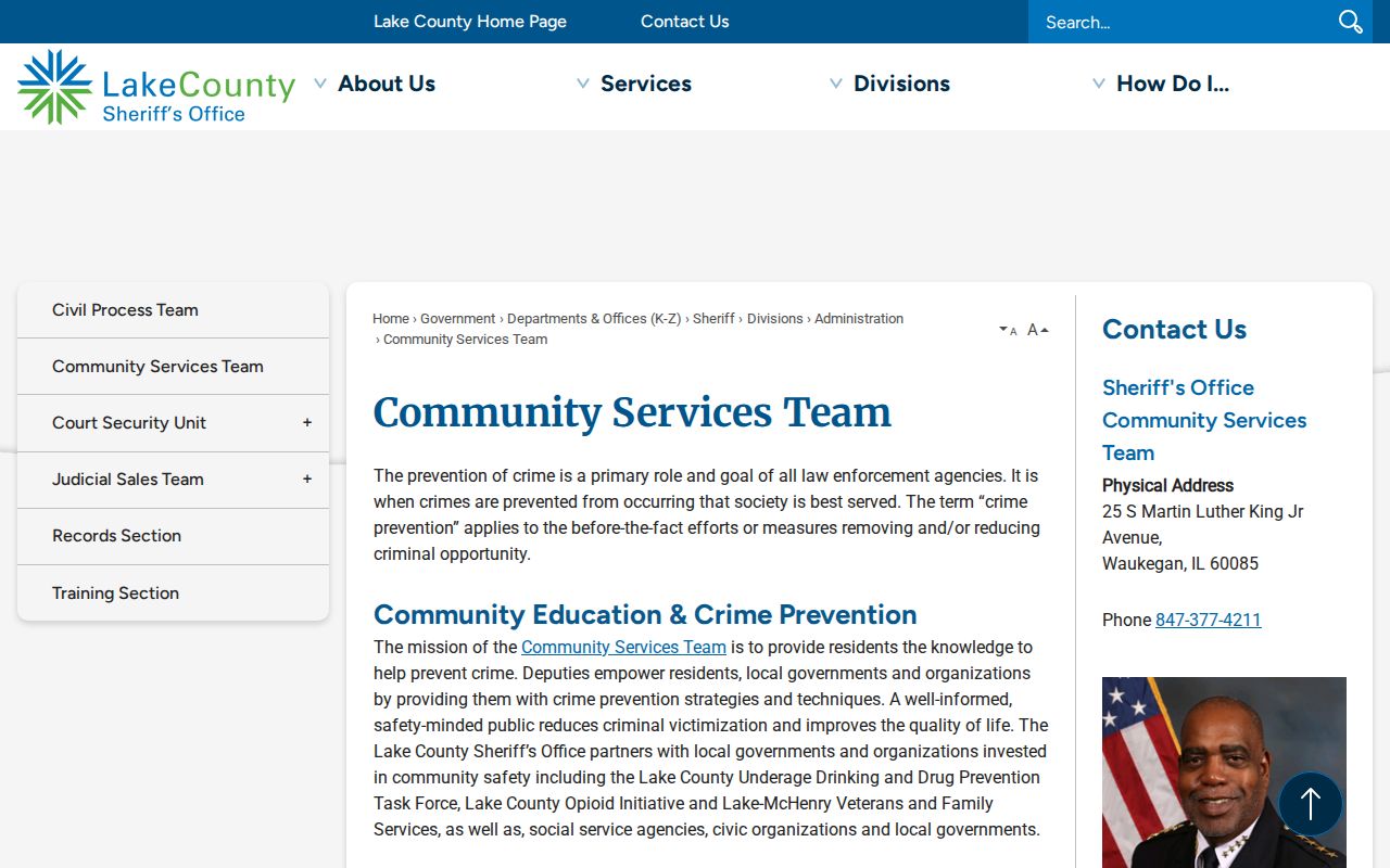 Lake County neighbors community services and neighborhood watch