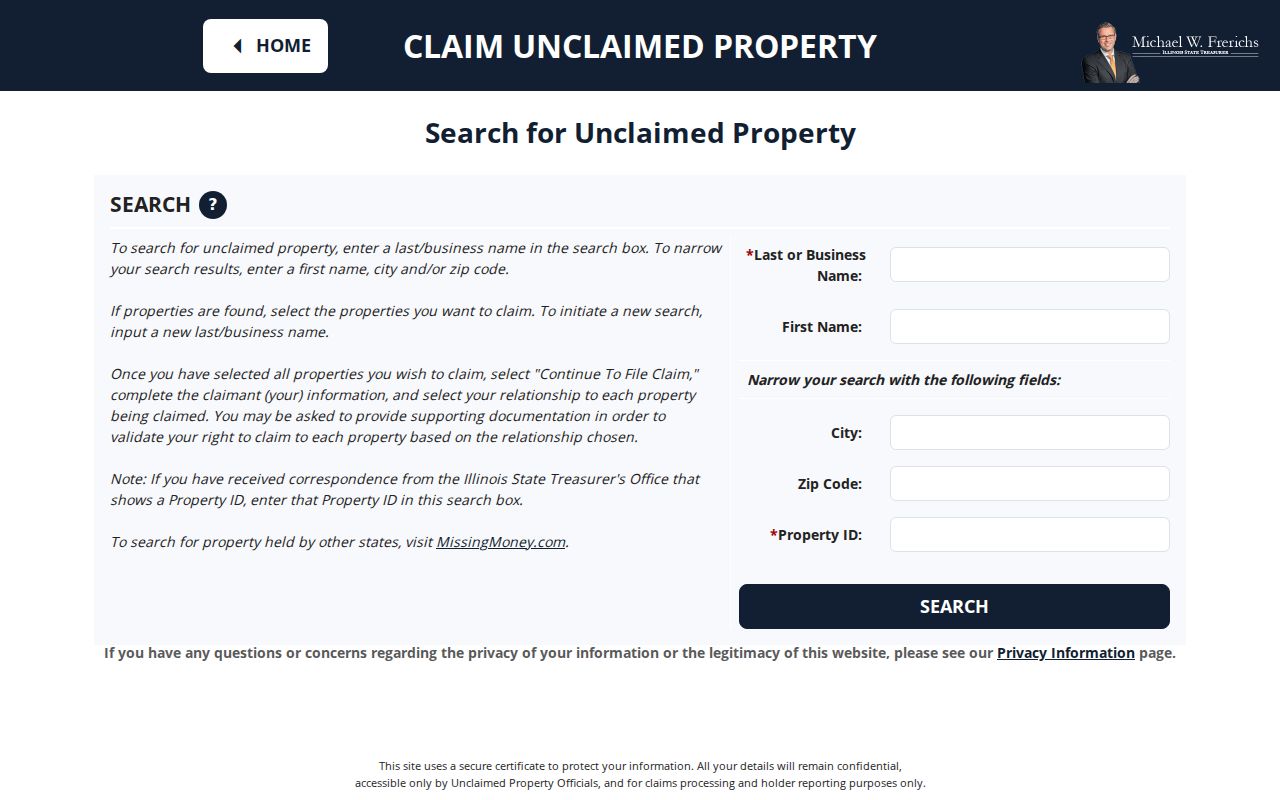 Lake County resident lookup through Illinois I-CASH