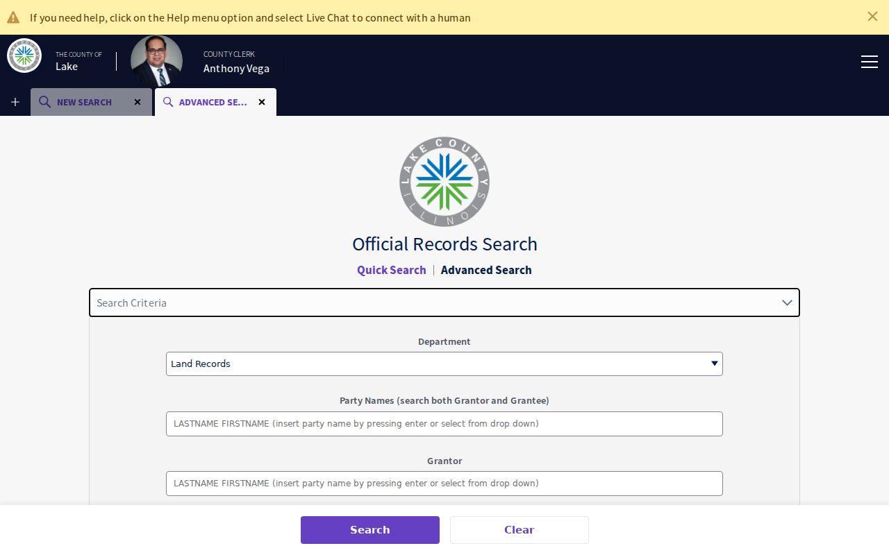 Lake County recorder advanced address and parcel search